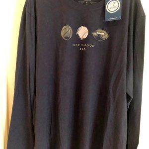 Men's "Life is Good" Long Sleeve Tee - Sz XL   NWT